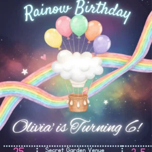 rainbow birthday invitation