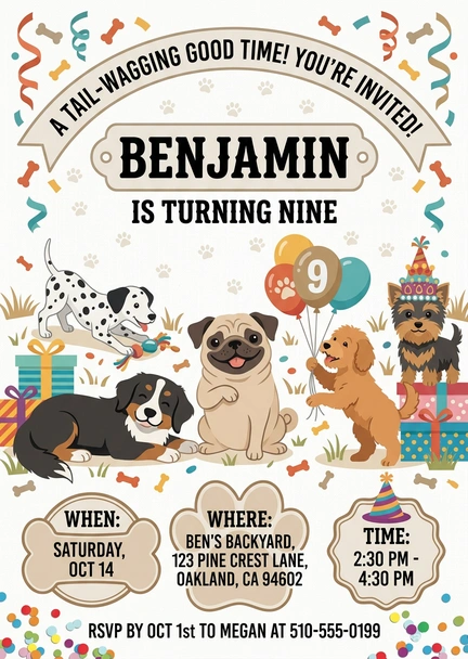 puppy birthday invitation
