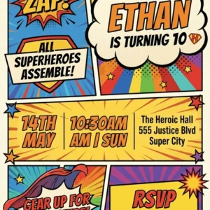 superhero birthday invitation