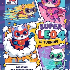 superkitties birthday invitation