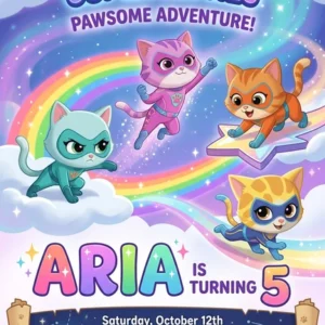 kitties birthday invitation