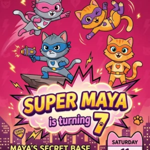 kitties birthday invitation