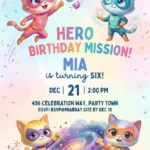 superkitties birthday invitation