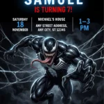 venom birthday invitation