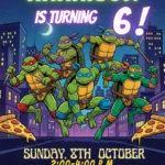 ninja turtle birthday invitation