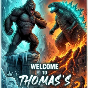 godzilla vs king kong birthday invitation