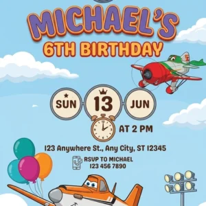 airplane birthday invitation