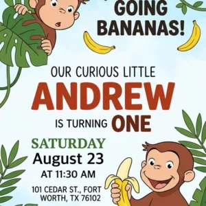 curious george birthday invitation