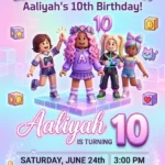 roblox girl birthday invitation