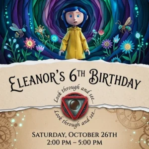 coraline birthday invitation