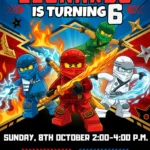 ninja birthday invitation