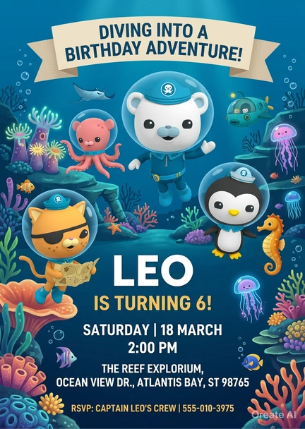octonauts birthday invitation