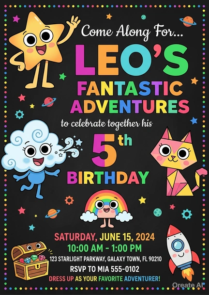 world dandy twisted toon birthday invitation