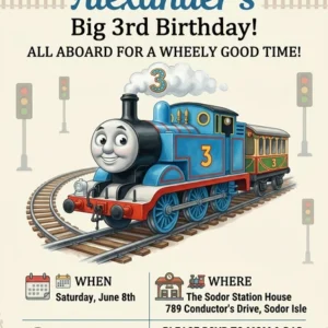 thomas the tank engine birthday invitation