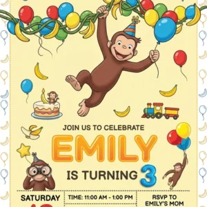 curious george birthday invitation