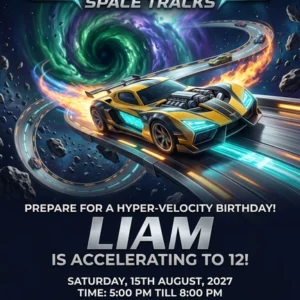 race cars birthday invitation