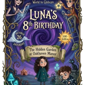 coraline birthday invitation