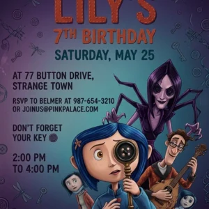 coraline birthday invitation