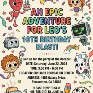 dandys world birthday invitation