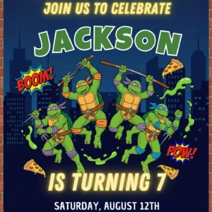 ninja turtle invitation
