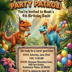dinosaur birthday invitation