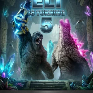 godzilla x kong kids birthday invitation