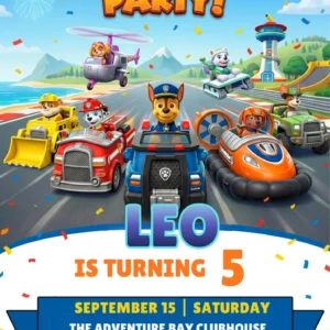 paw patrol birthday invitation
