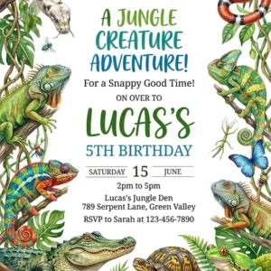 reptile birthday invitation