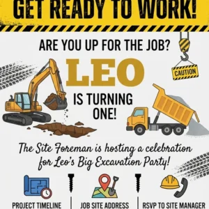 construction birthday invitation