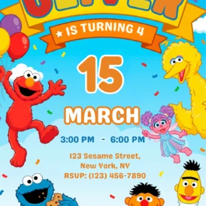 sesame street birthday invitation