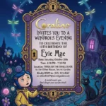 coraline birthday invitation