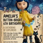 coraline canva coraline birthday invitation