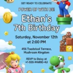 super mario birthday invitation