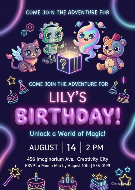 dandys world roblox birthday invitation