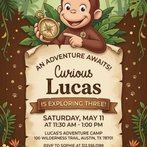 curious george birthday invitation