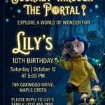 coraline canva coraline birthday invitation