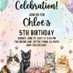 cat birthday party invitation