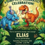 dinosaur birthday invitation