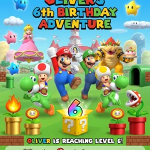 super mario birthday invitation