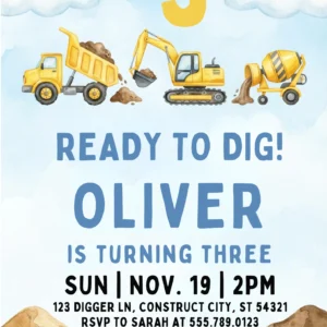 construction birthday invitation