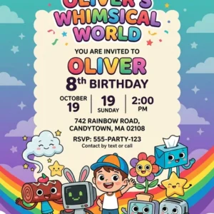 dandys world birthday invitation