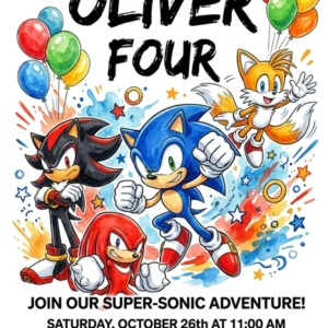 sonic birthday invitation