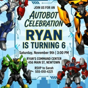transformers birthday invitation
