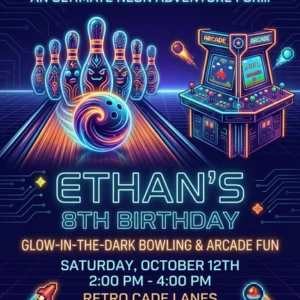 arcade birthday invitation