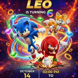 sonic birthday invitation
