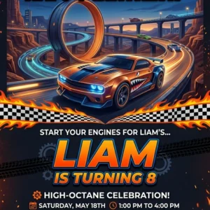 race car birthday invitation