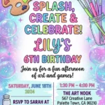 neon glow birthday invitation