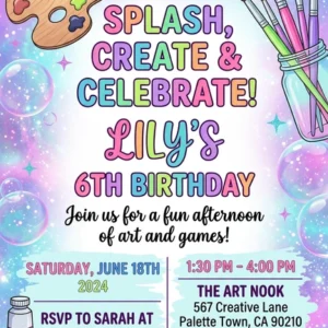 neon glow birthday invitation