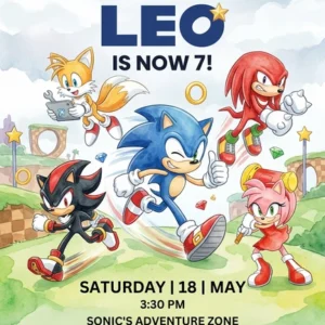 sonic birthday invitation