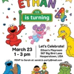 sesame street elmo birthday invitation